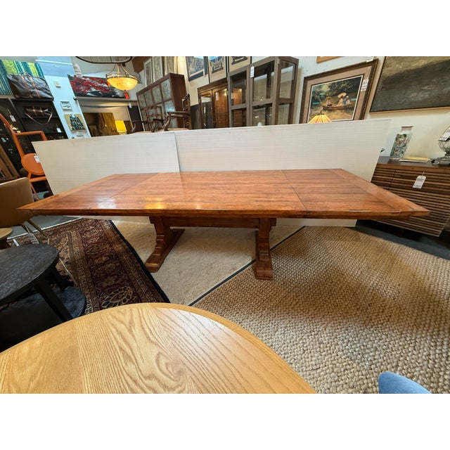 Bausman & Company Trestle Dining Extension Table For Sale - Image 4 of 12