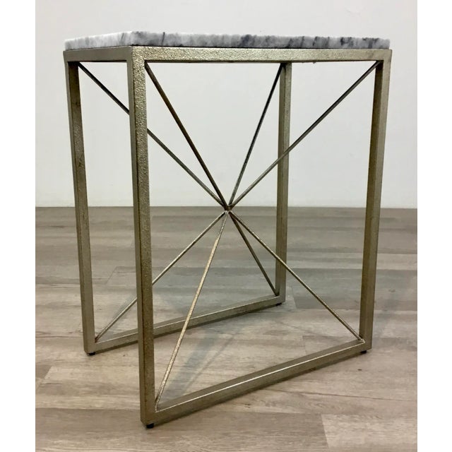 Stylish Sherrill occasional modern burst occasional spot table/Accent table, champagne silver finished metal base with...