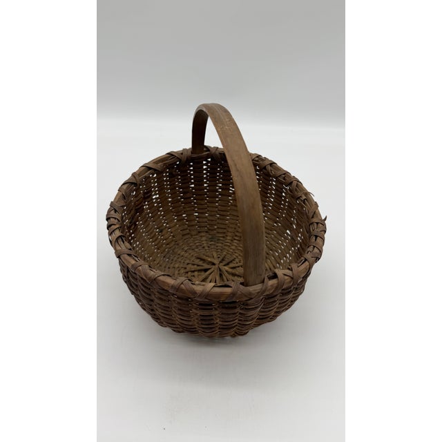 Farmhouse Avery Fine Antique Pennsylvania Folk Art Woven Split Oak Basket, 19th Century For Sale - Image 3 of 18