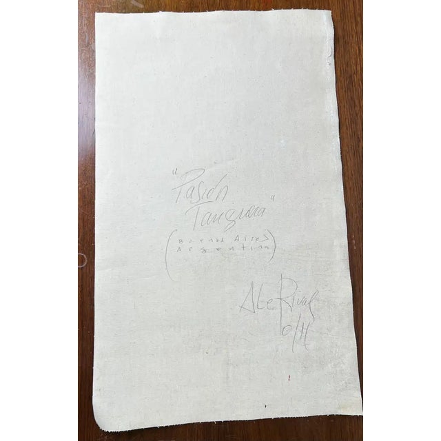 Figurative Oil on Canvas Painting Titled " Pasion Tanguera " Hand Signed Dated 2011 For Sale - Image 14 of 14