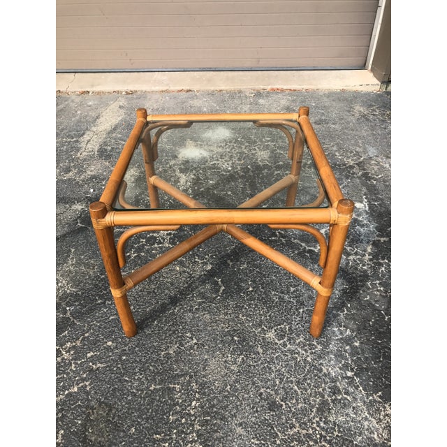 Rattan Square End Table For Sale - Image 4 of 7