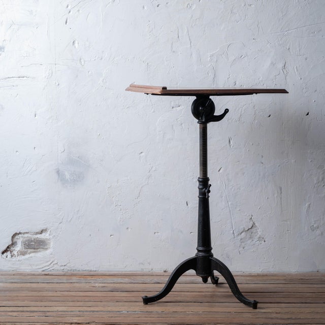 Keuffel & Esser Cast Iron & Oak Drafting Table, 1920s For Sale In Savannah - Image 6 of 16