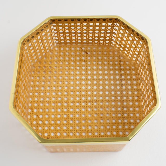 Christian Dior Home Lucite and Rattan Basket Bowl Centerpiece, Circa 1970 For Sale - Image 9 of 10
