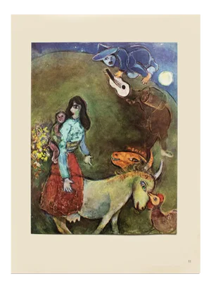 1947 After Marc Chagall, "The Sleeping Guitar" First Edition Offset Lithograph