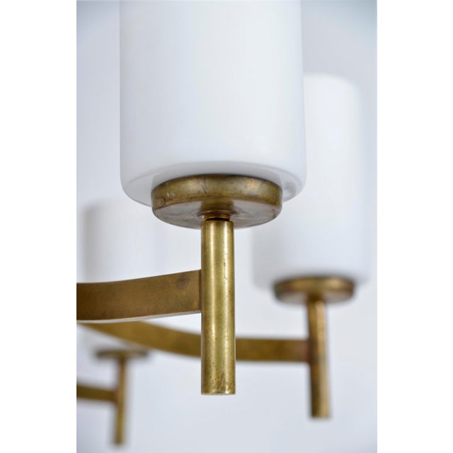 Large Mid-Century Italian Brass and Glass 8-Arm Chandelier, 1950s-1960s For Sale - Image 13 of 16