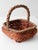 Vintage Woven Willow Basket With Wrapped Arched Handle For Sale - Image 10 of 14