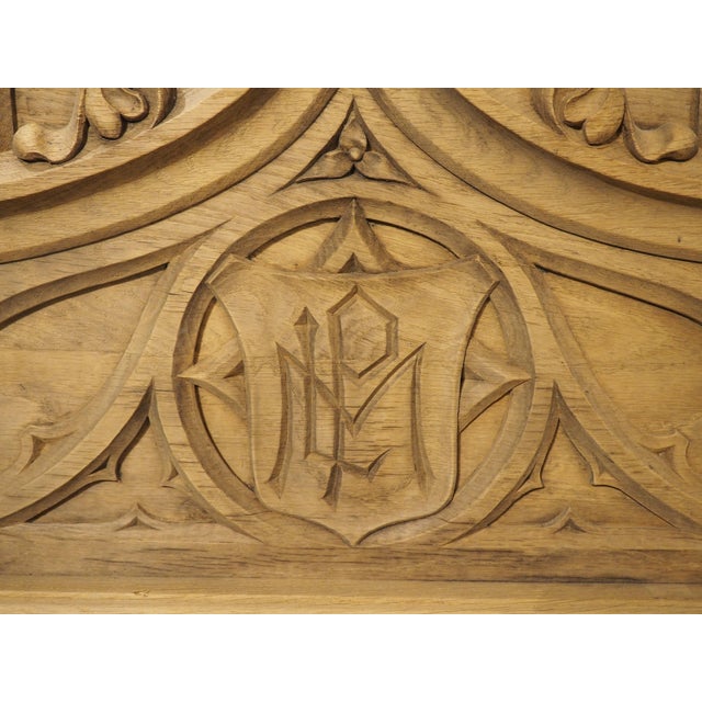 Beige French Carved Oak Gothic Style Overdoor, Circa 1910 For Sale - Image 8 of 12