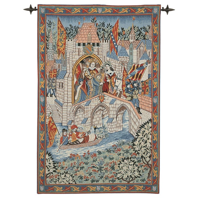 This tapestry represents a May time procession from King Arthurs Court at Camelot. In the Middle Ages, May time was an...