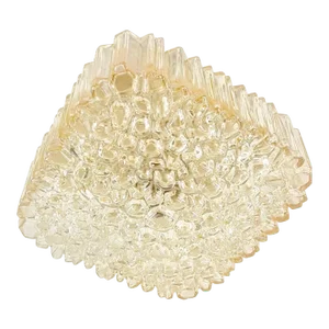 Mid-Century Amber Bubble Glass Flush Mount or Wall Lamp by Helena Tynell for Limburg, Germany, 1970s