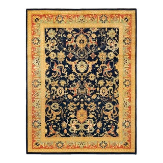 Mogul, One-of-a-Kind Hand-Knotted Area Rug in Blue, 9' 1" x 12' 3" For Sale