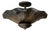 Art Deco Brass Semi Flush Mount Ceiling Light, Handmade Wavy Petal Design, 4 Bulbs For Sale