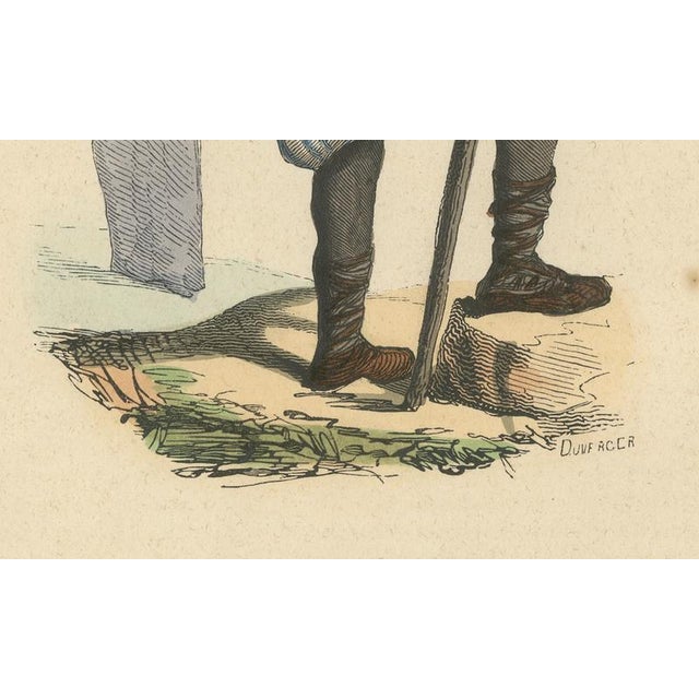 Duverger after Auguste Wahlen, Peasant from the Environs of Moscow, 1845, Hand-Coloured Lithograph on Paper For Sale - Image 5 of 10