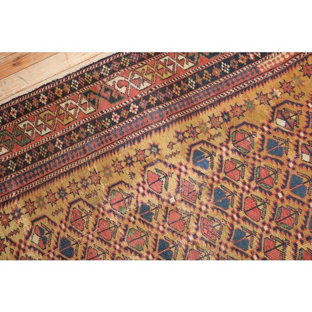 Brown Antique Zabihi Collection Caucasian Shirvan Mustard Field Square Late 19th Century Rug - 3'9" x 4'3" For Sale - Image 8 of 10