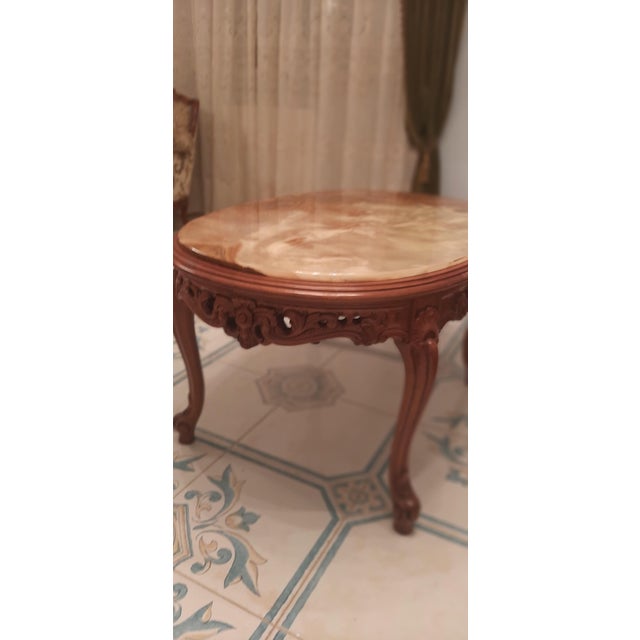Wood Louis Xv Tea Table with Top in Fine Marble, 1965 For Sale - Image 7 of 11