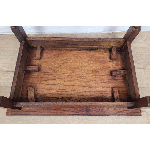 Vintage Rectangular Country Barley Twist Side Table, 1950 For Sale - Image 16 of 18