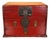 Antique Chinese Red Lacquered Wooden Chest For Sale