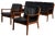 Senator Leather Sofa Set by Ole Wanscher for France & Søn, 1960s, Set of 3 For Sale