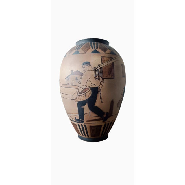 Vintage Ciboure Vase with Fisherman Motif, 1920s For Sale - Image 9 of 9
