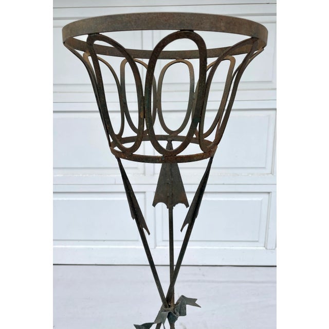 Early 20th Century French Empire Iron Arrow Jardinere Planter For Sale - Image 11 of 12