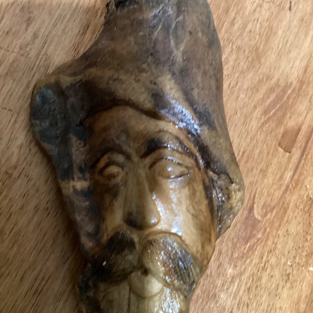 Wood Mid 20th Century Carved Wood Spirit Wall Art For Sale - Image 7 of 12