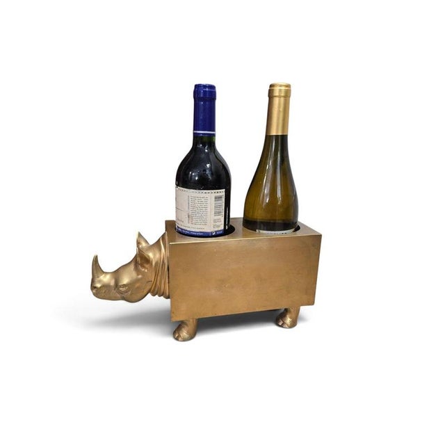 Sculptural Rhinoceros Double Bottle Holder, 1970s For Sale - Image 11 of 13