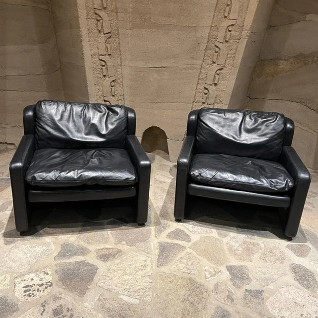 1976 Style Mario Marenco Italian Leather Lounge Chairs by Arflex Italy For Sale - Image 13 of 13