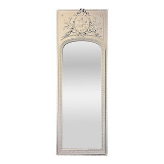 Late 19th Century Carved Painted Belle Epoque French Antique Wall Mirror For Sale