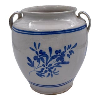 Late 19th Century Pot With Blue Flowers For Sale