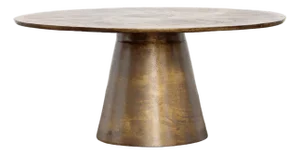 Modern Antiqued Brass Finish Pedestal Coffee Table