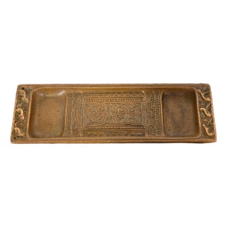Tiffany Studios New York Venetian Bronze Doré Pen Tray For Sale