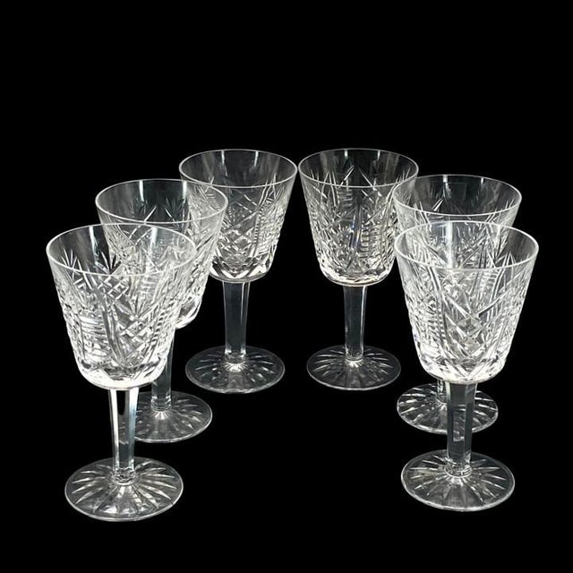 Vintage Waterford Crystal “Clare” Claret Wine Glasses - Set of 6 For Sale In Philadelphia - Image 6 of 14