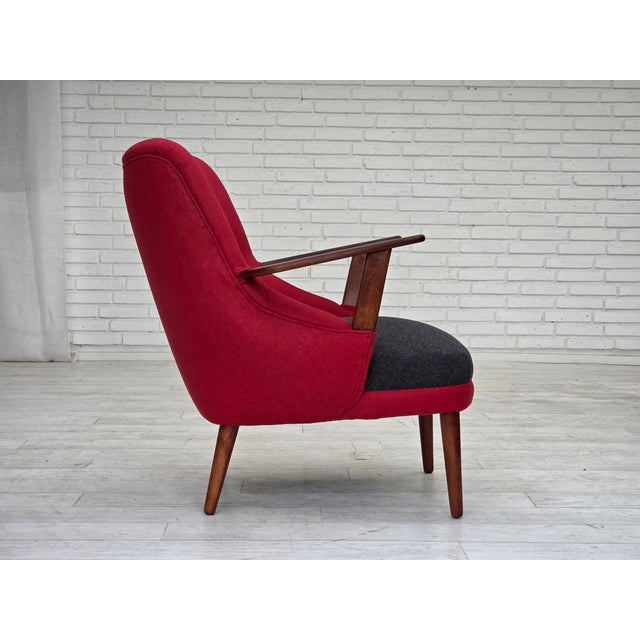 Danish Armchair in Furniture Wool, 1960s For Sale - Image 9 of 18