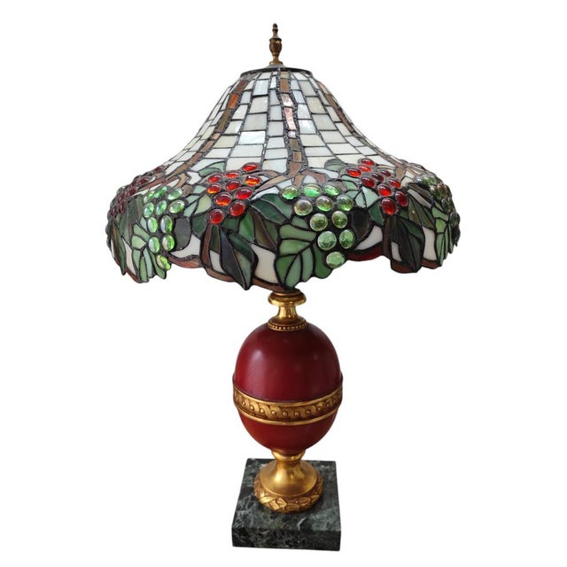 Glass Large Modernist Lamp in the style of Tiffanys, 1950s For Sale - Image 7 of 7