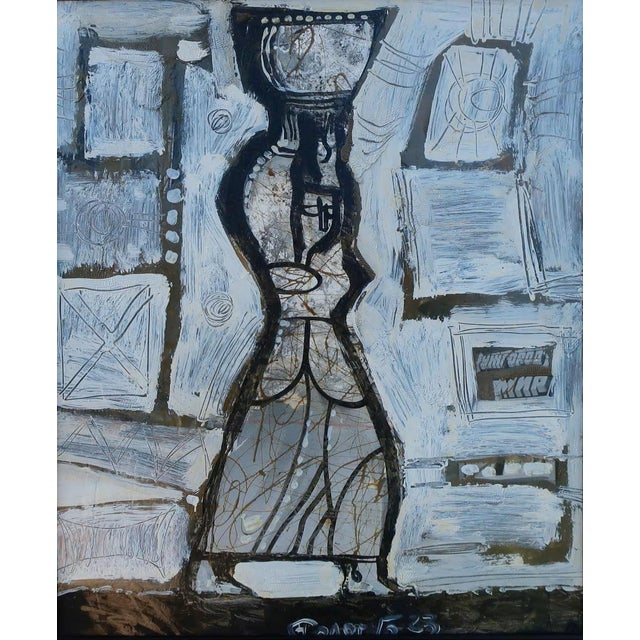 Avant-Garde Oil Painting, Ukrainian Soviet Art, Sologub n.n. 60-50 For Sale