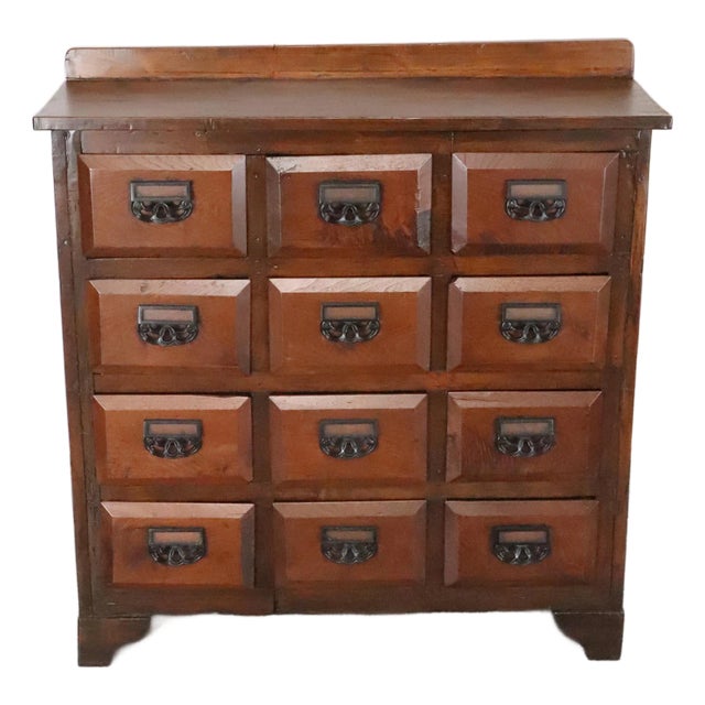 19th Century Pine & Black Walnut Apothecary Cabinet For Sale