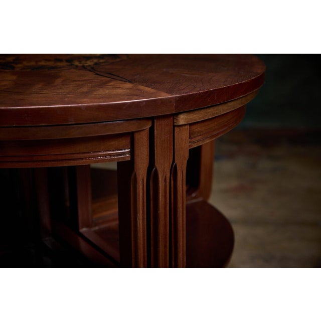 Wood 1920s Louis Majorelle Art Nouveau Salon Table With Four Nesting Tables For Sale - Image 7 of 8