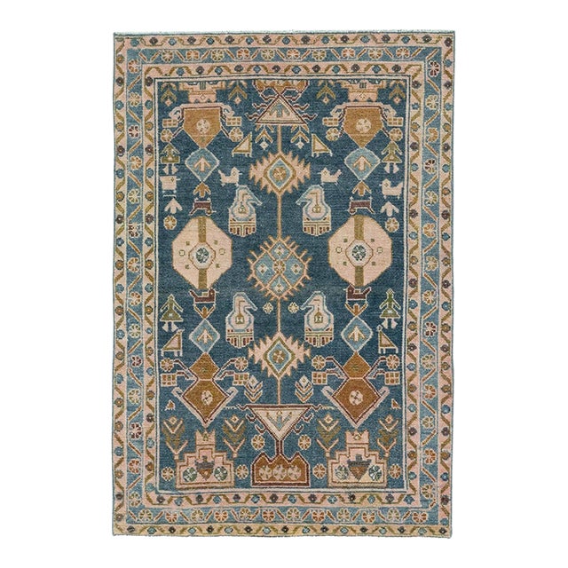 Galerie Shabab Collection Mid-20th Century Persian Malayer Throw Rug For Sale