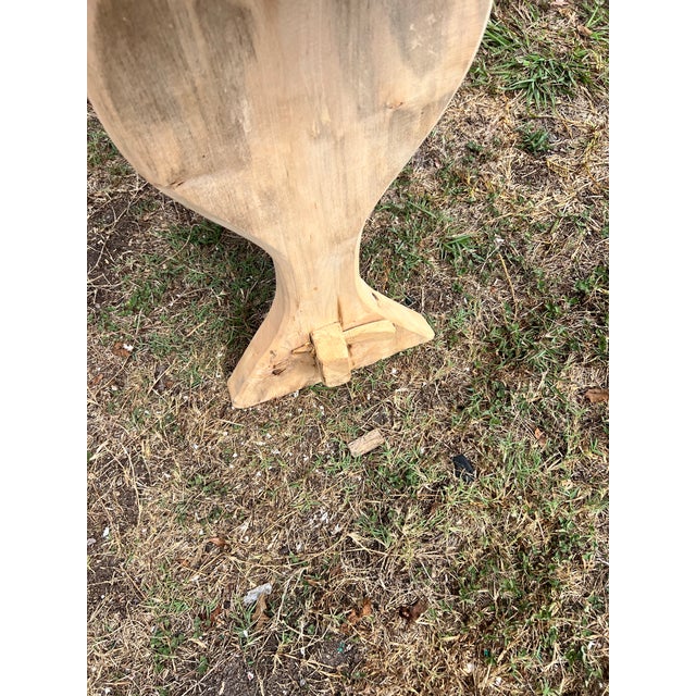 Beige French 19th Century Bleached Solid Oak Country Console Table For Sale - Image 8 of 12
