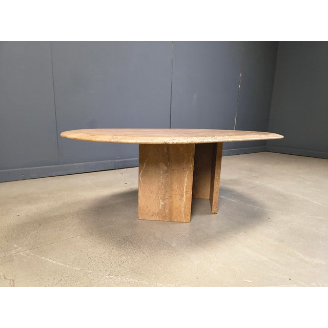 Vintage Oval Travertine Coffee Table, 1970s For Sale - Image 10 of 15