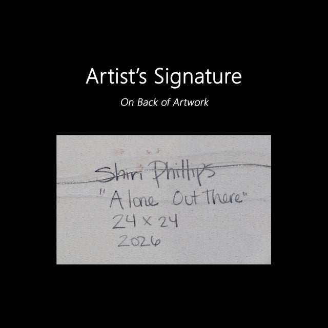 Alone Out There - Original Textured Abstract Acrylic and Glitter Painting on Canvas by Shiri Phillips For Sale - Image 9 of 9