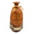 Folk-Art Mexican Hand-Tooled Leather and Tin Wrapped Bud Vase Southwestern Decor For Sale