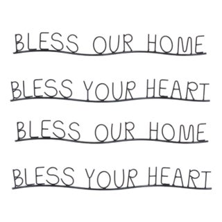 Bless Our Home and Heart Sentiment Decor (Set of 4) For Sale