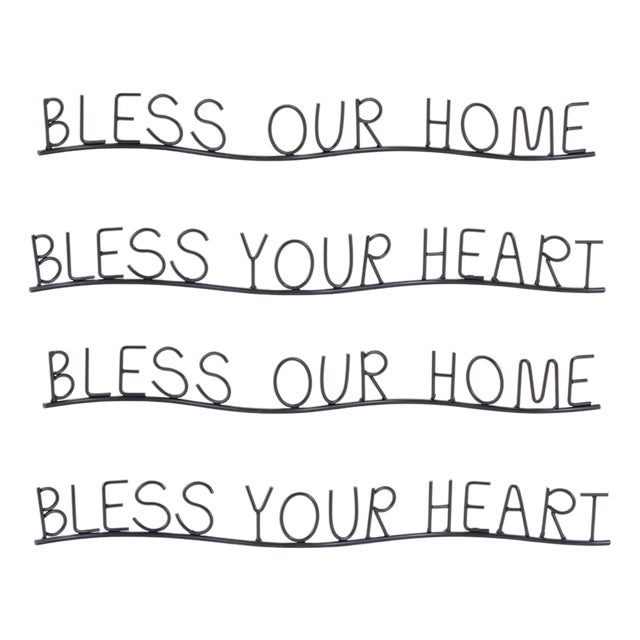 Bless Our Home and Heart Sentiment Decor (Set of 4) For Sale