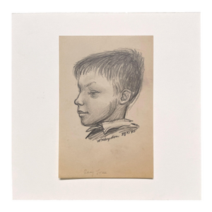 A Charming, 1940s Portrait Sketch of a Young Boy by Noted Chicago Modern Artist, Harold Haydon