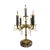 Hollywood Regency Spanish Brass 5 Arm Candelabra Table Lamp on Italian Marble For Sale