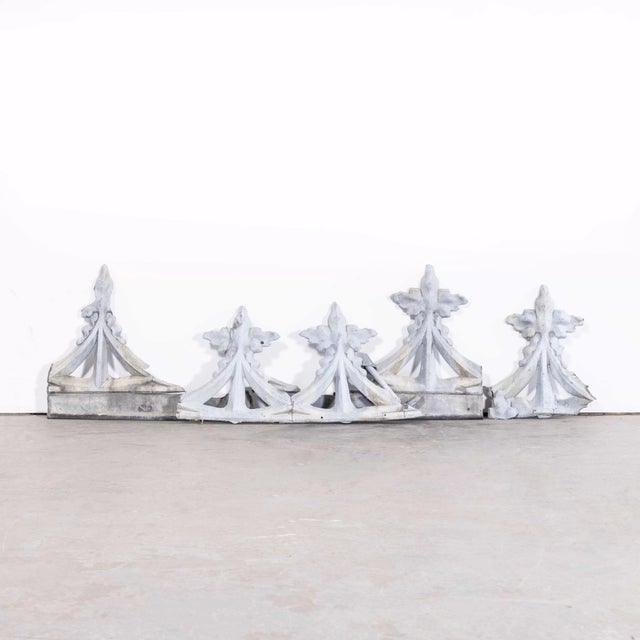 1920s French Decorative Zinc Roof Edging Panels, 1920s, Set of 5 For Sale - Image 5 of 10