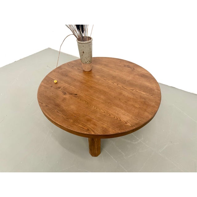 Round Coffee Table in Oak with Octagonal Legs, France, 1950s For Sale - Image 15 of 18