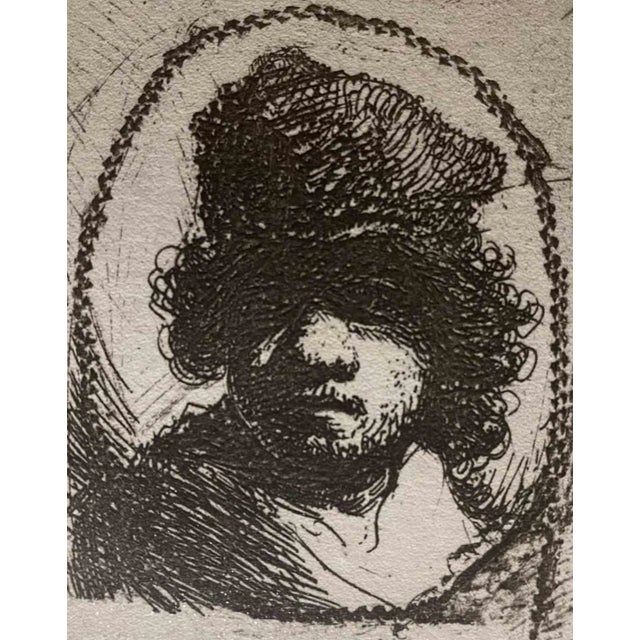 After Rembrandt, Self-Portrait, Etching, 19th Century For Sale