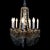 This vintage French Empire style chandelier, dating to approximately 1940, features a decorative basket form adorned with...