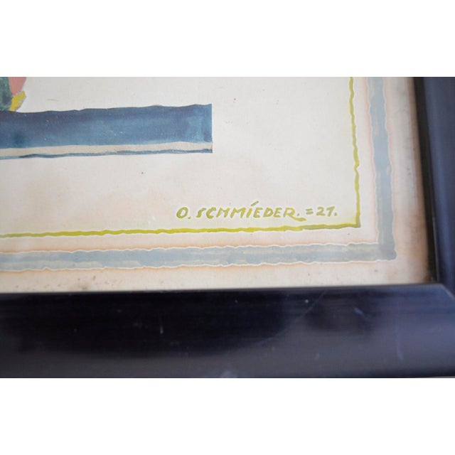 O. Schmieder, Art Nouveau Silhouette, 1921, Gouache For Sale - Image 6 of 8